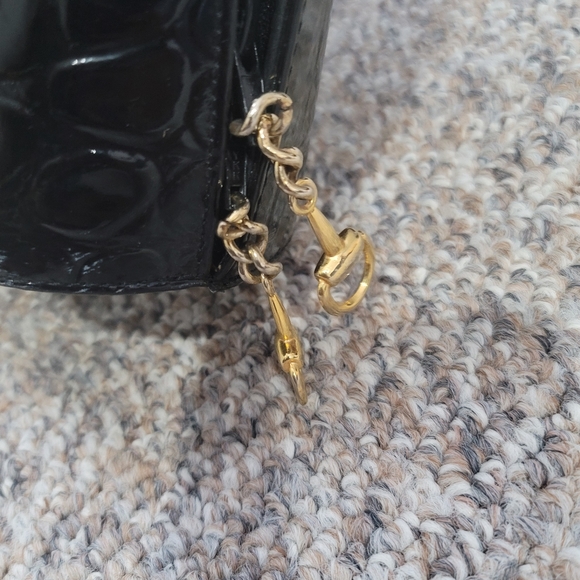 Vtg Due Fratelli Canada Black Genuine Leather Milan Paris Dome Tote Shoulder - Picture 8 of 10